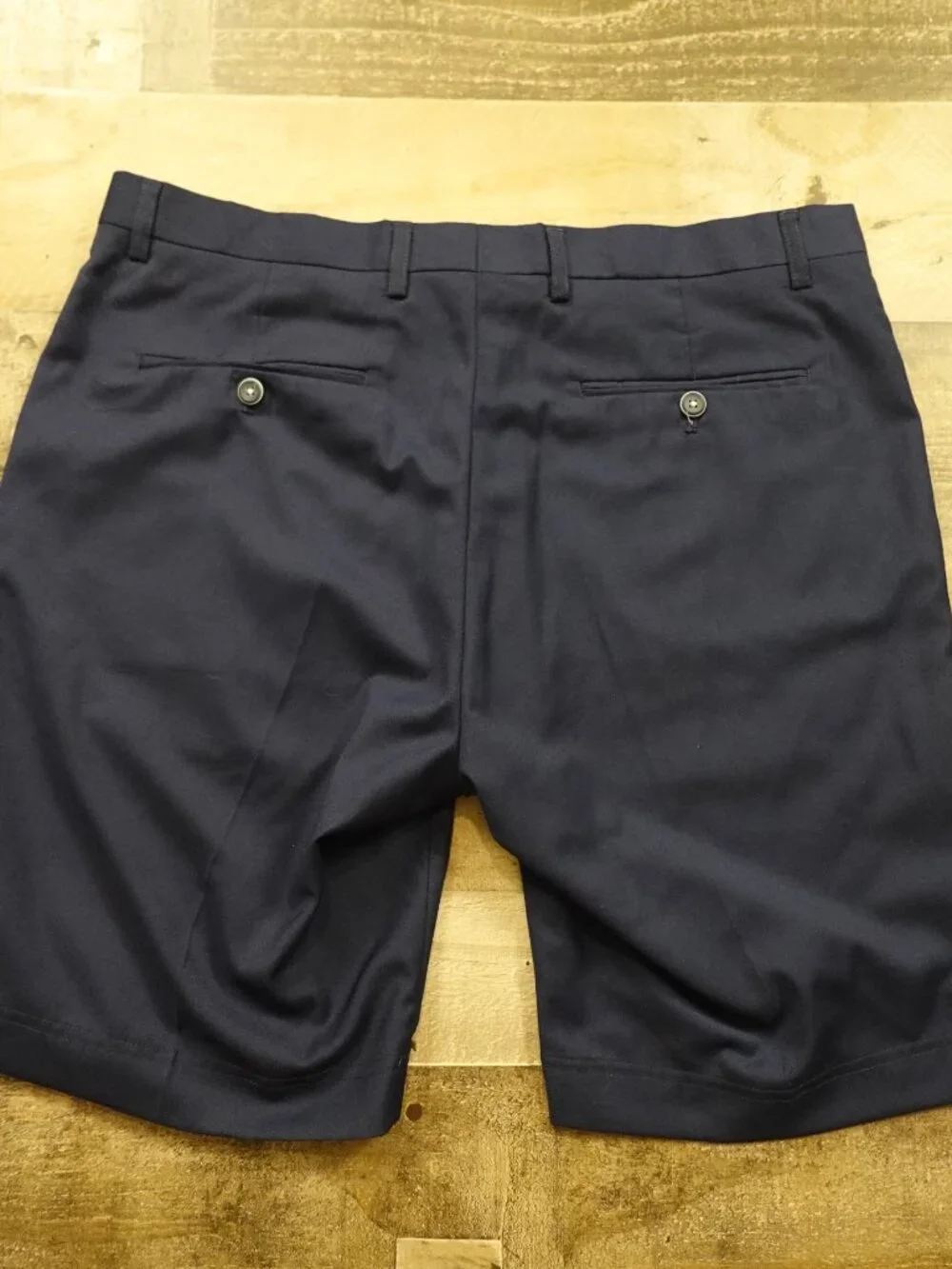 Paisley & Gray Slim Fit Dress Shorts Men's 34 Navy Flat Front Stretch 10